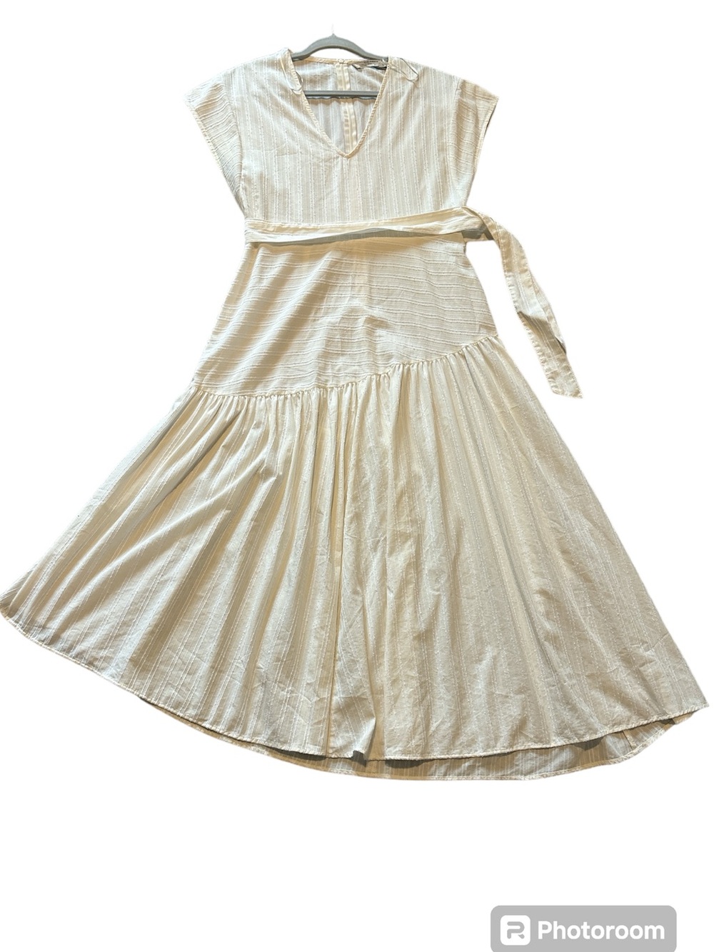 Zara Asymmetrical Drop waist Dress V-Neck‎ size M